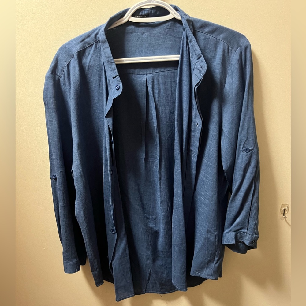 Blue button-up